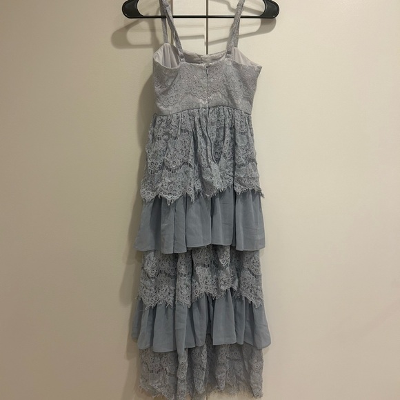 Blue Tiered Ruffled Midi Sundress - Picture 3 of 3
